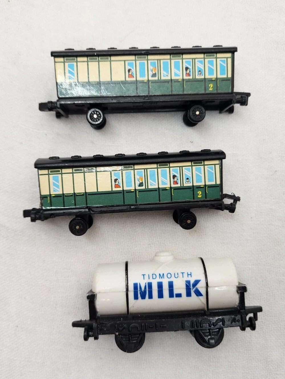 ERTL Vintage Thomas Tank Milk & Trolley Car Train Set 3  Lot Plastic